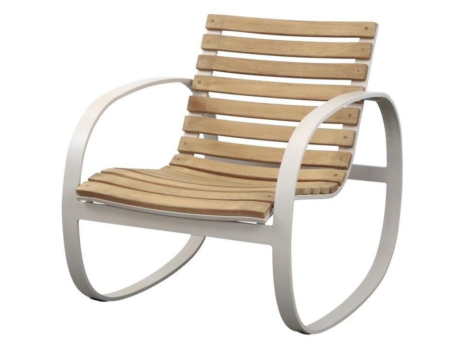 Parc Teak and Sand Aluminum Rocking Chair