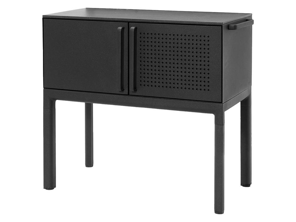 Drop Lava Grey Aluminum Rectangular Console Table