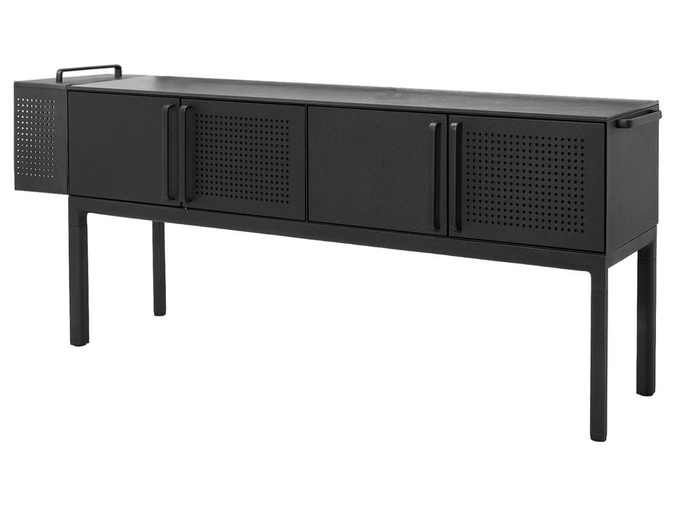 Cane Line Drop Lava Grey Aluminum Kitchen Module with 3 Shelves