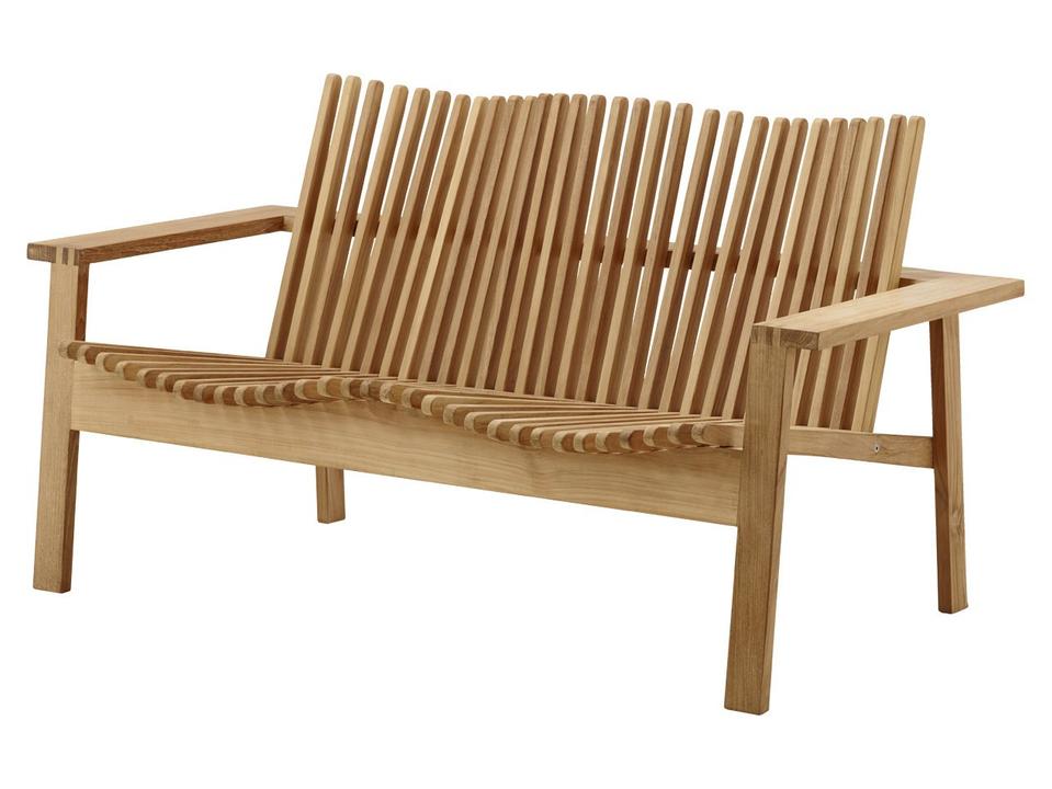 Cane-line Amaze 2-Seat Stackable Teak Outdoor Loveseat Sofa