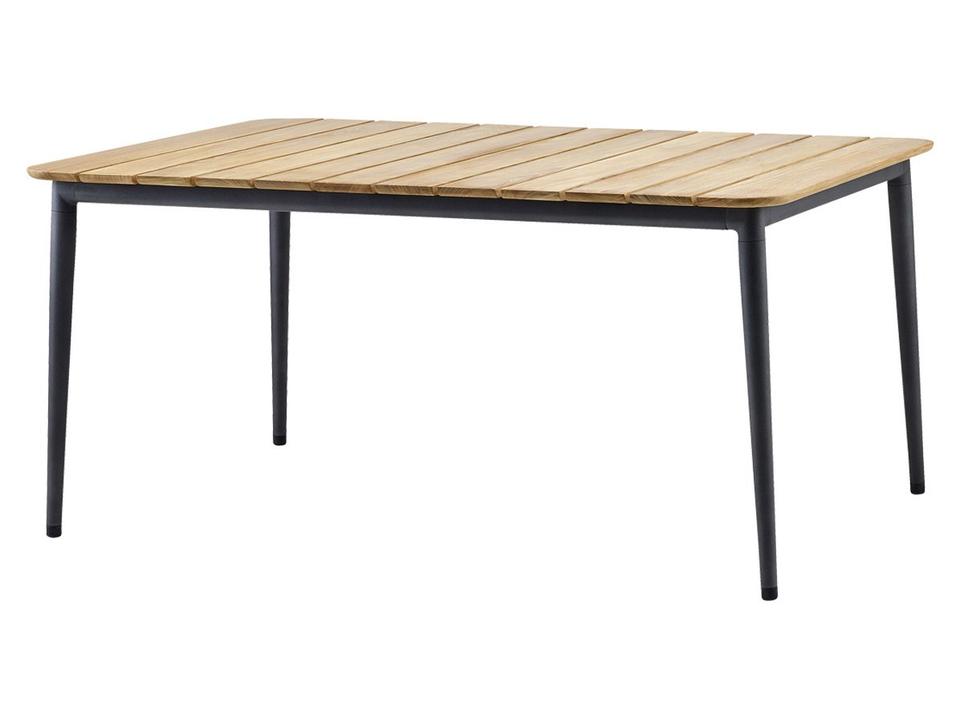 Cane-line Core 63 Inch Rectangular Dining Table with Teak Top in Lava Grey