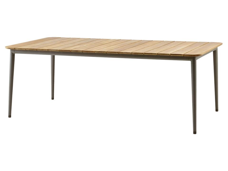 Core 83-Inch Teak and Aluminum Dining Table in Taupe