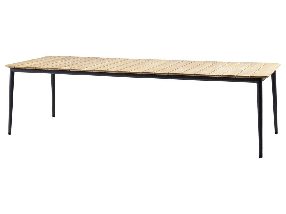 Core 108-Inch Lava Grey Aluminum and Teak Dining Table