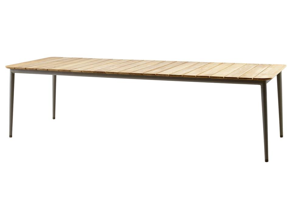 Core 108-Inch Taupe Aluminum Dining Table with Teak Top