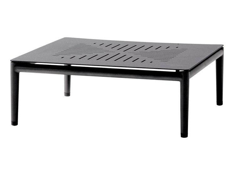 Conic Square Coffee Table with Lava Grey Aluminum Frame