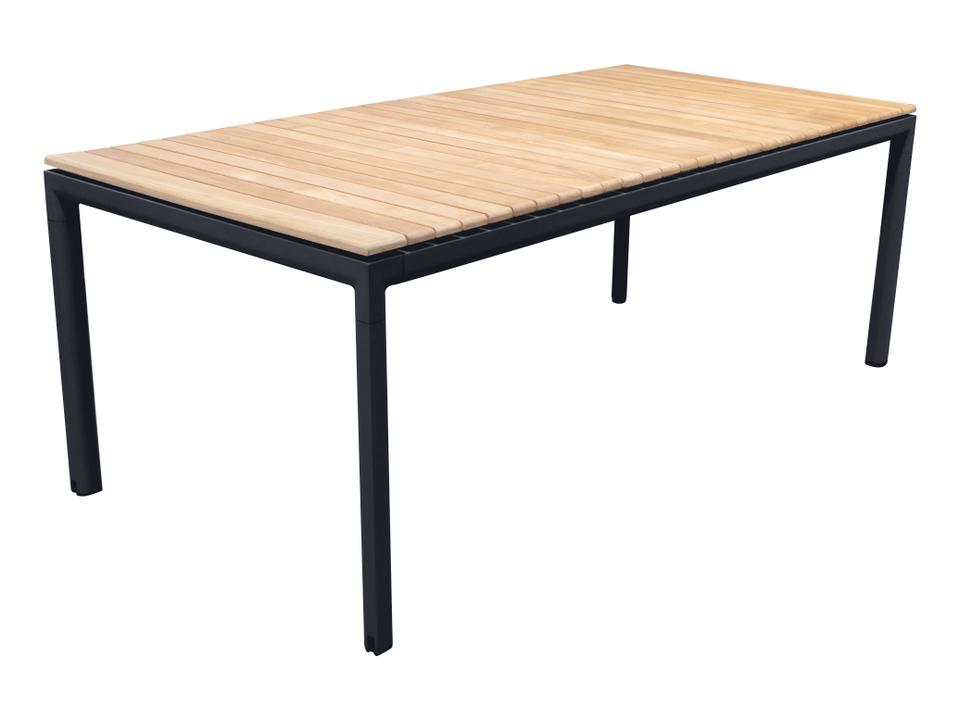Drop 79-Inch Aluminum Dining Table Base with 120 cm Extension in Lava Grey
