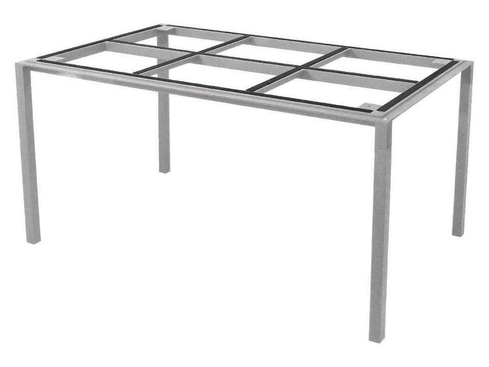 Cane Line Pure Rectangular Dining Table Base in Light Grey Aluminium