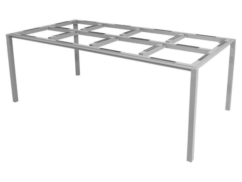 Pure Light Grey Aluminum Dining Table Base 79 x 39 Inch