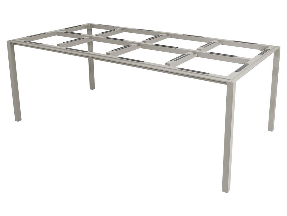 Pure 79 Inch Rectangular Aluminum Dining Table Base in Taupe