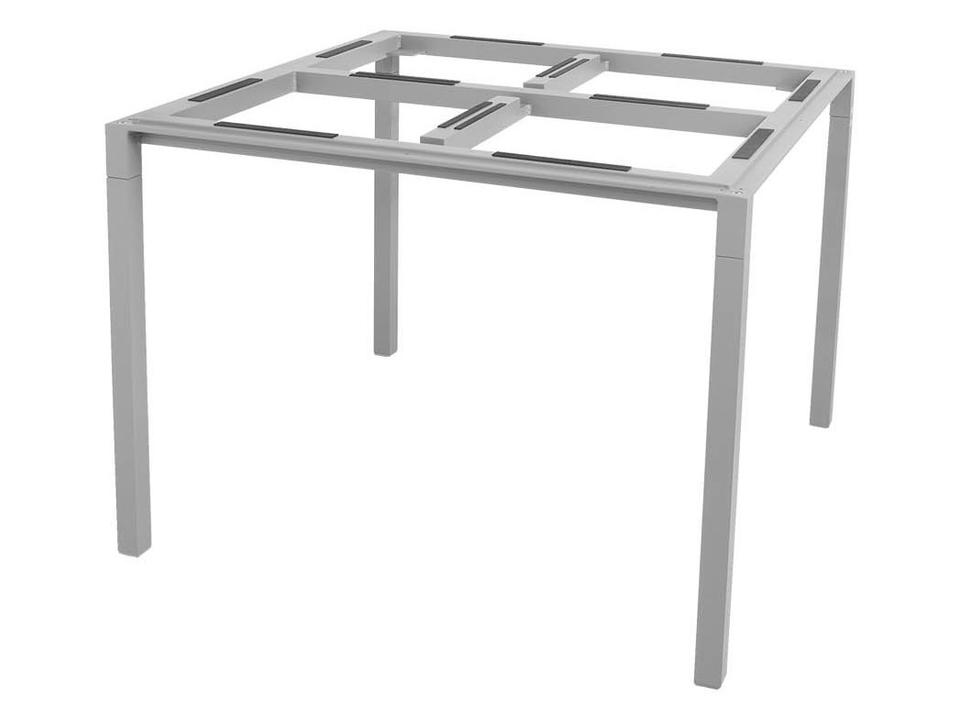 Cane Line Pure 39-Inch Square Dining Table Base in Light Grey Aluminium
