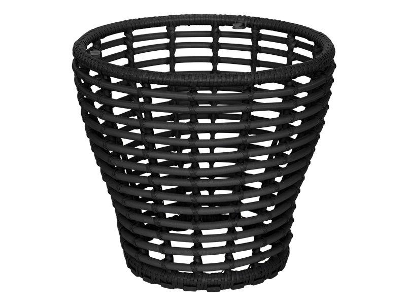 Basket Small Round Graphite Weave Coffee Table Base