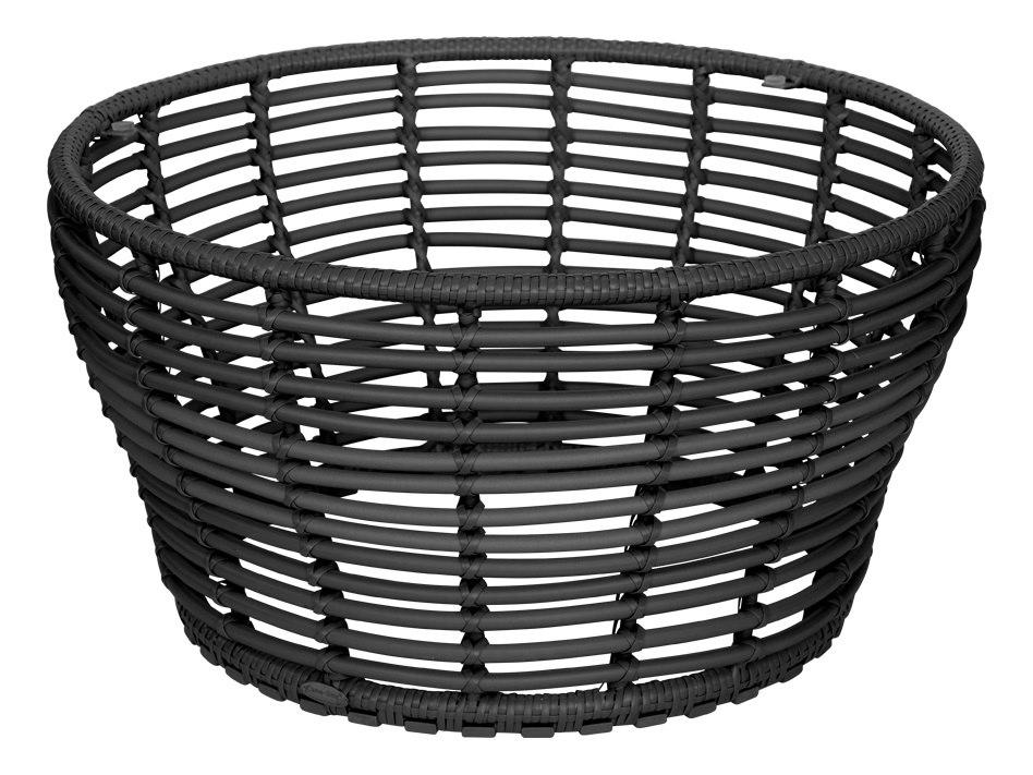 Basket Medium Round Coffee Table with Ceramic Top in Graphite Weave
