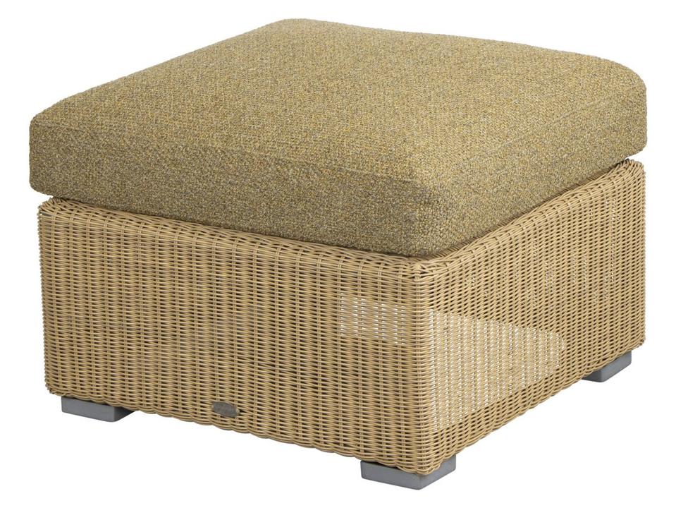 Chester 24-Inch Square Cane-line Weave Footstool Coffee Table in Natural