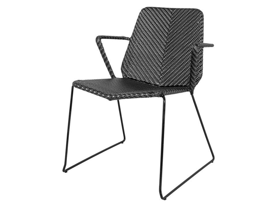 Vision Stackable Dining Arm Chair in Black Anthracite