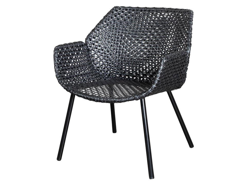 Cane-line Vibe Lounge Chair with Cane-line Weave in Black Graphite