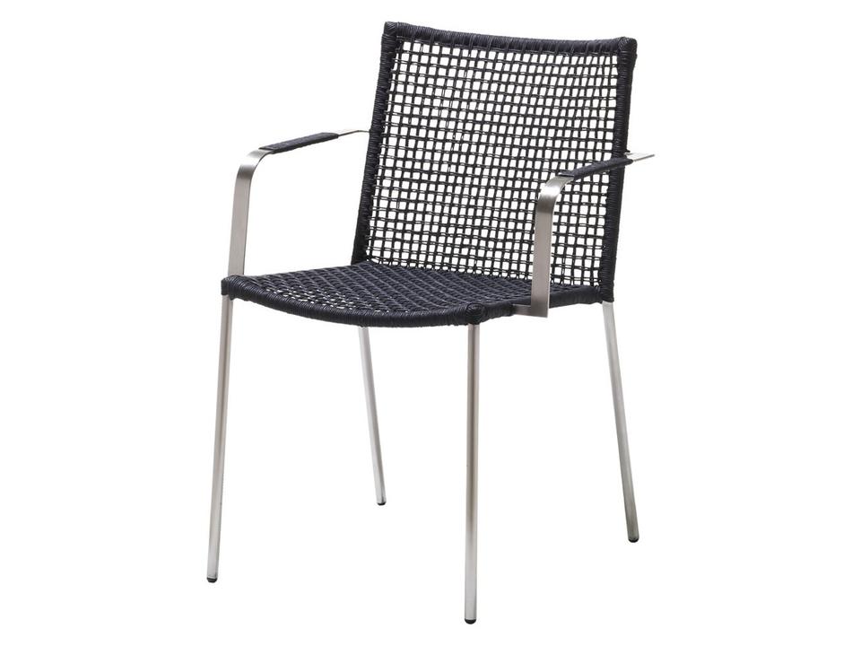 Straw Anthracite Rope Armchair