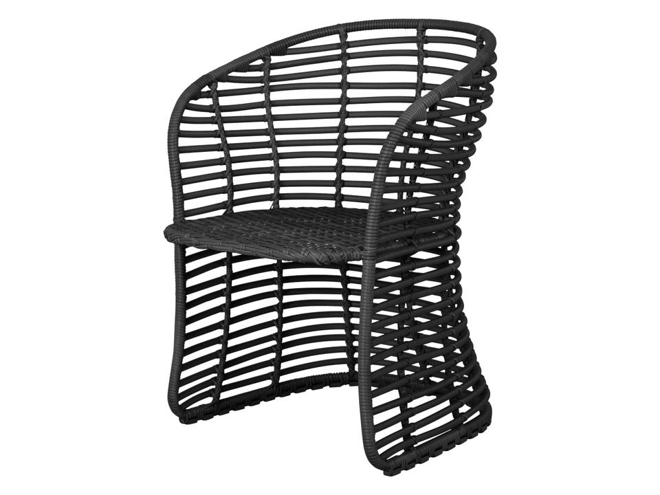 Basket Dining Side Chair in Graphite Cane-line Weave