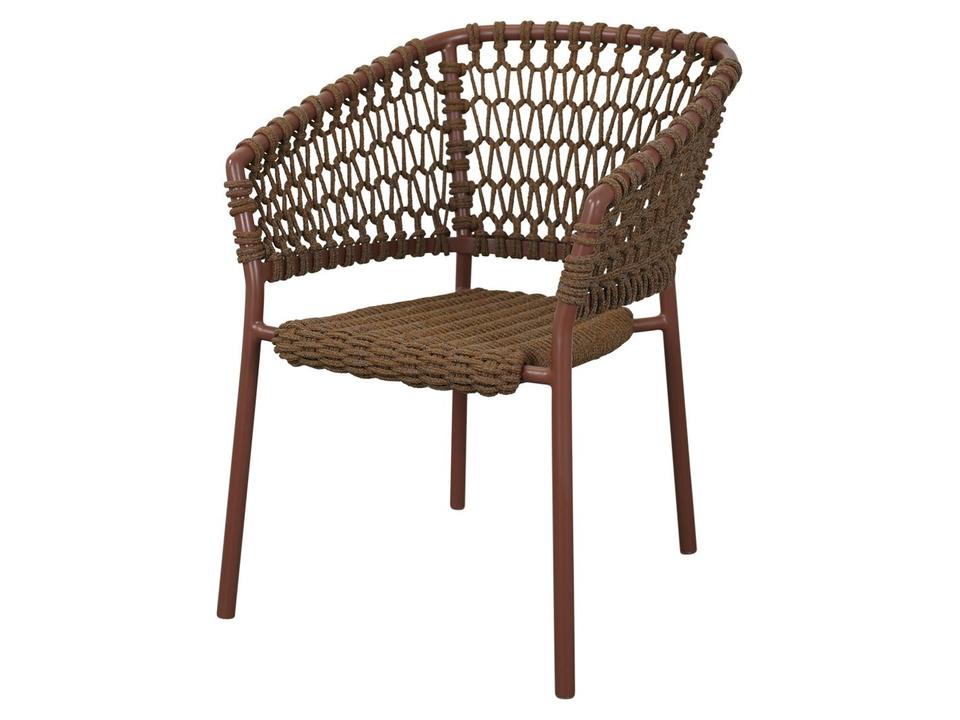 Ocean Umber Brown Soft Rope Dining Armchair