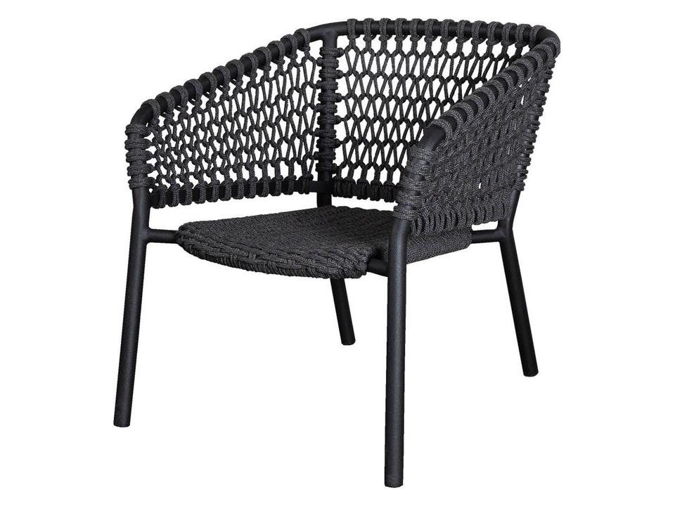 Cane-line Ocean Soft Rope Lounge Chair in Dark Grey