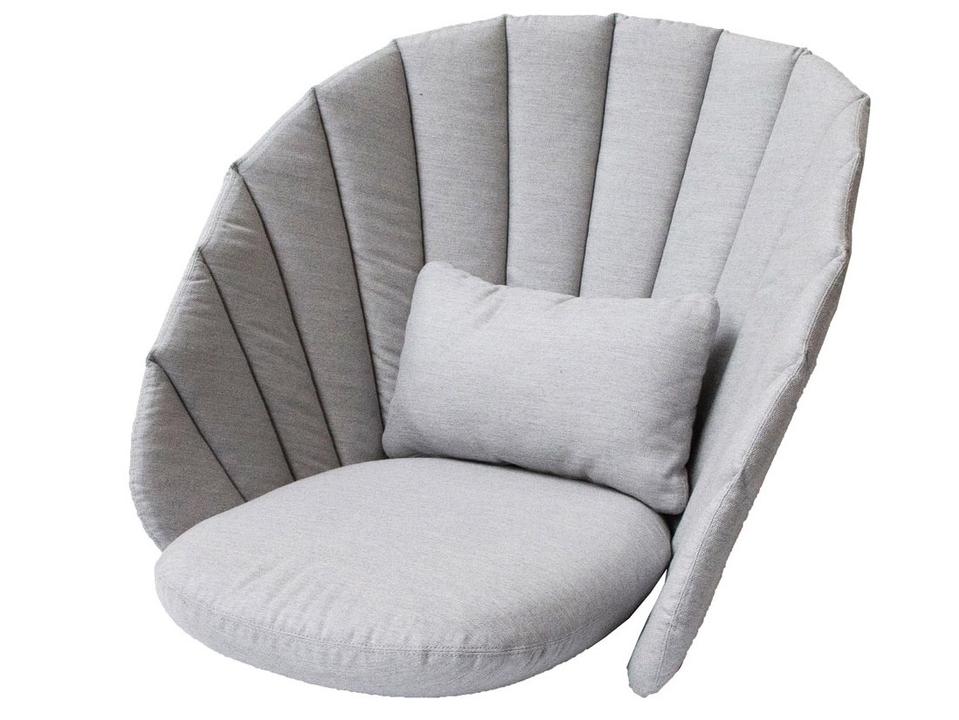 Peacock Light Grey Natte Lounge Chair Cushion Set