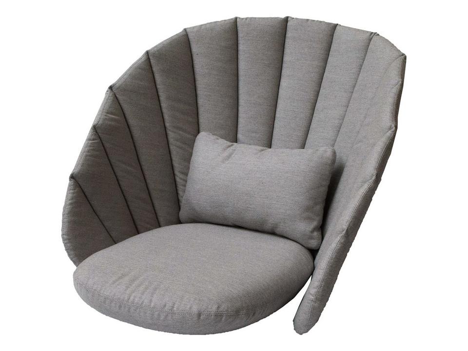 Peacock Taupe Natte Lounge Chair Cushion Set