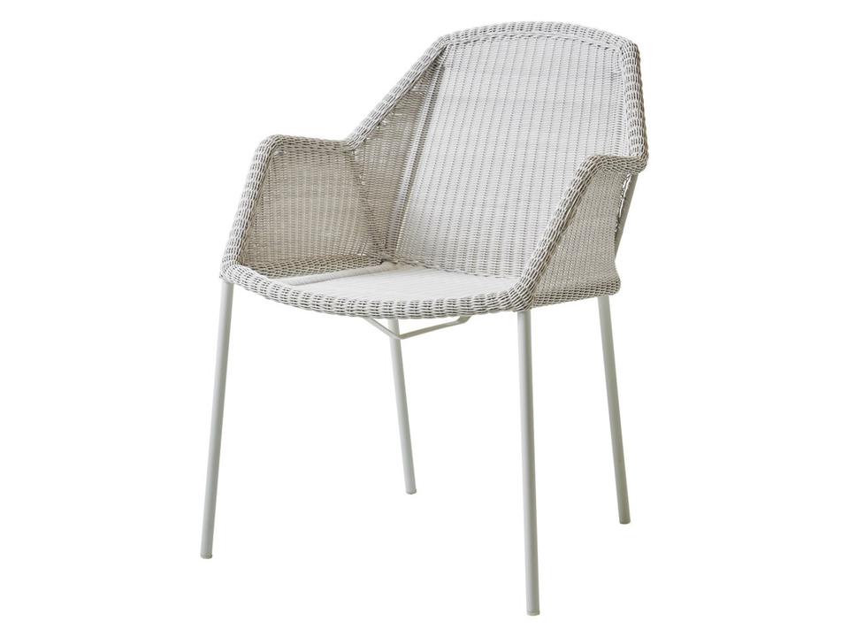 Cane-line Breeze Dining Armchair in White Grey Weave