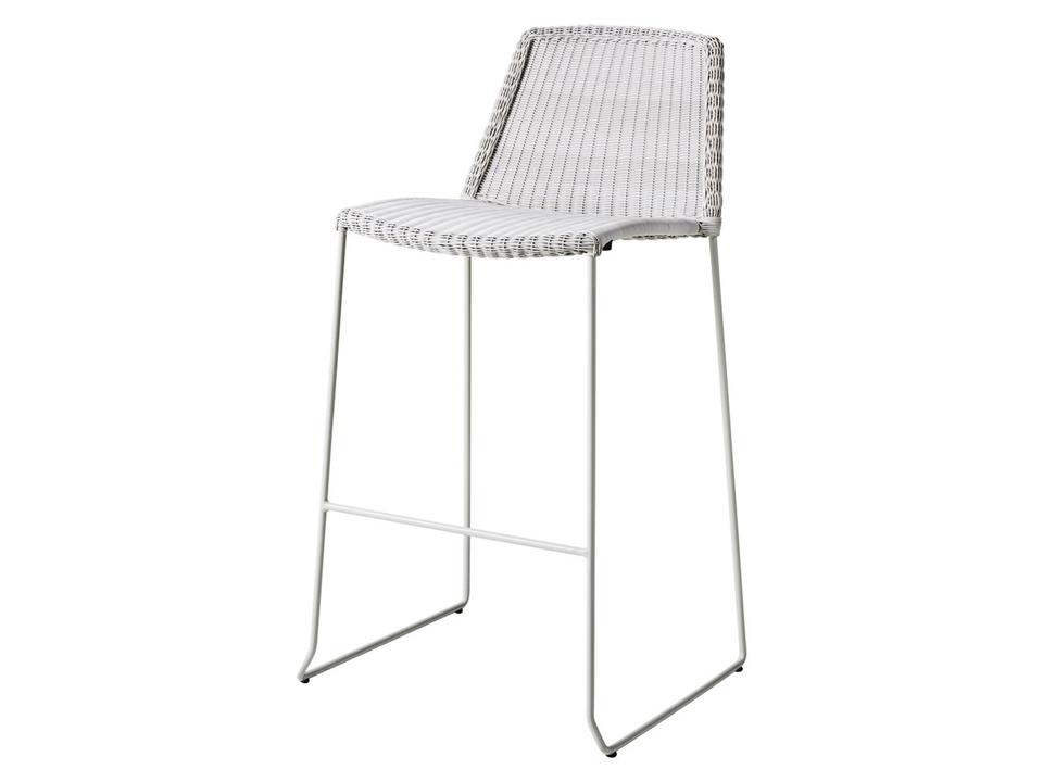 Breeze White Grey Weave Bar Chair