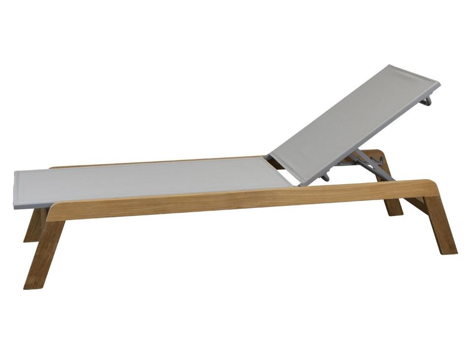Cane-line Siesta Teak Sunbed with Light Grey Cane-line Tex Sling