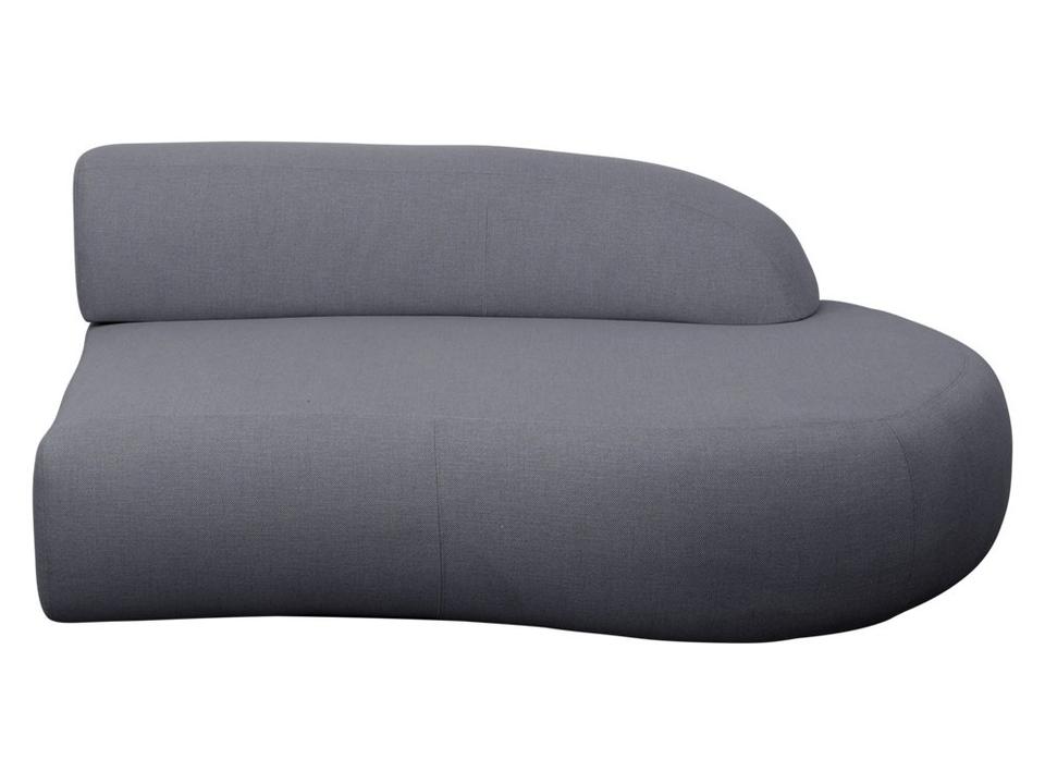 Mellow Left Sofa Module with Short Backrest and Airtouch Fabric in Grey