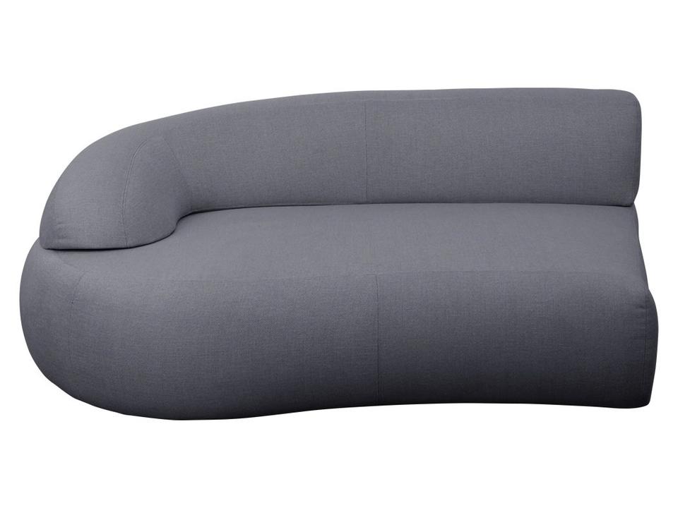 Mellow Right Sofa Module with Long Backrest in Grey Airtouch Fabric