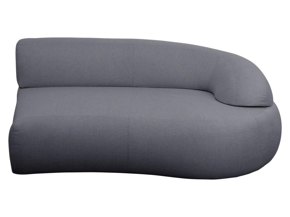 Mellow Left Module Sofa with Long Backrest in Grey