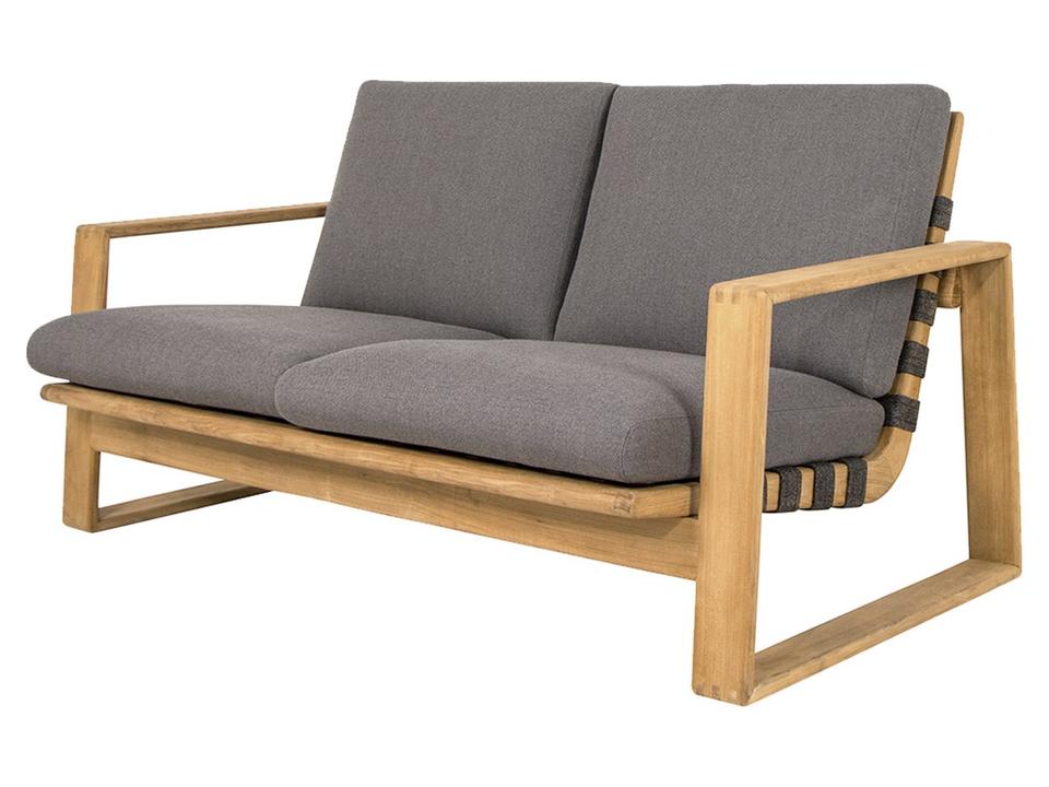Cane-line Endless Soft 2-Seat Outdoor Sofa with Grey AirTouch Cushions and Teak Base