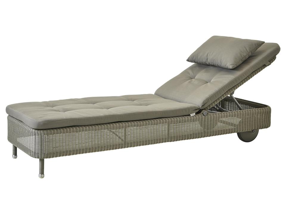 Presley Cane-line Weave Sunbed with Adjustable Back and Wheels