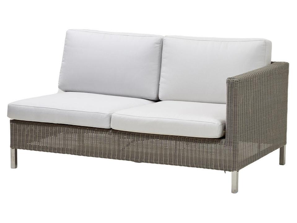 Connect Taupe Wicker Left Arm Sofa