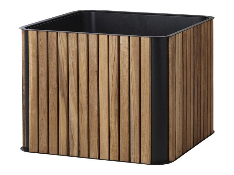 Combine Lava Grey Aluminum Teak Planter