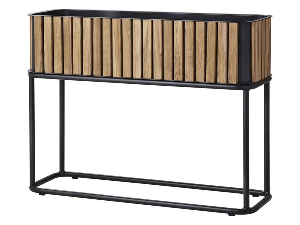 Combine Lava Grey Aluminum Teak Planter