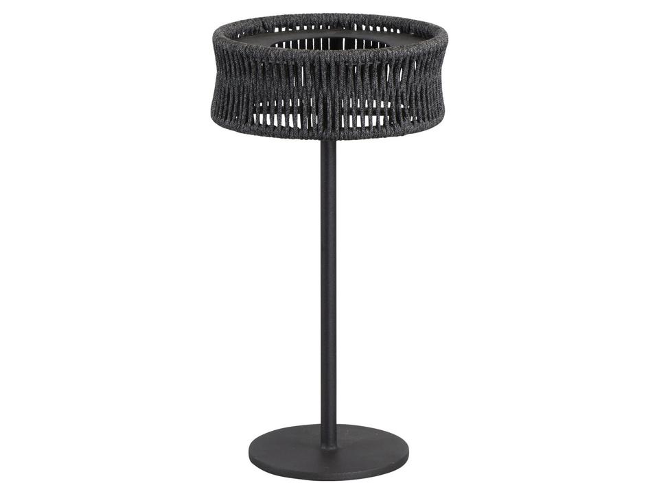 Illusion Medium Cane-line Soft Rope Solar LED Table Lamp in Lava Grey