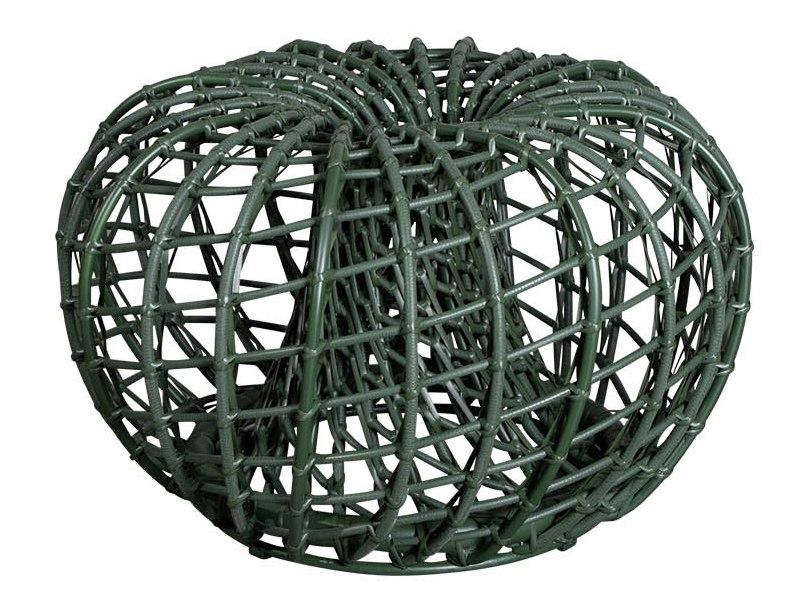 Nest Dark Green Weave Coffee Table/Footstool Small