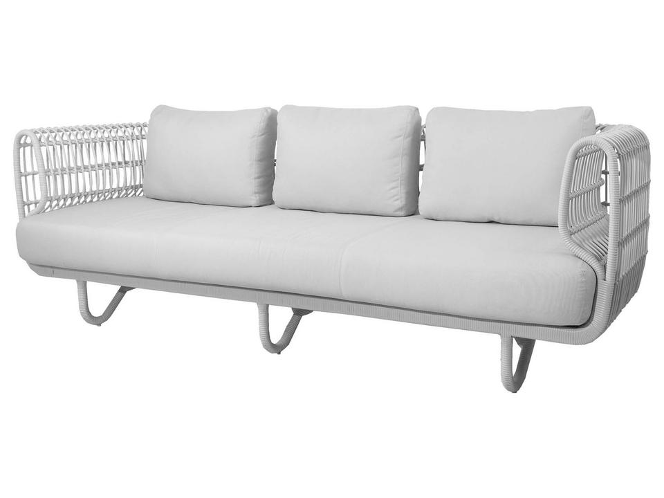 Nest 3-Seater Cane-line Weave Sofa in White