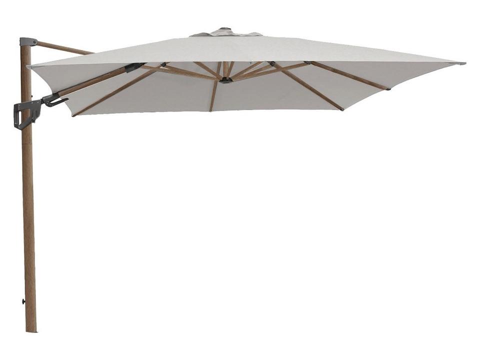 Hyde Luxe 118-Inch Square Parasol with Luxe Tilt and Wood Look Pole