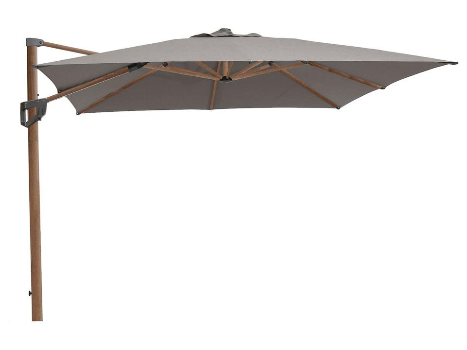 Hyde Luxe 118-Inch Square Manual Tilt Parasol with Wood Look Pole in Taupe