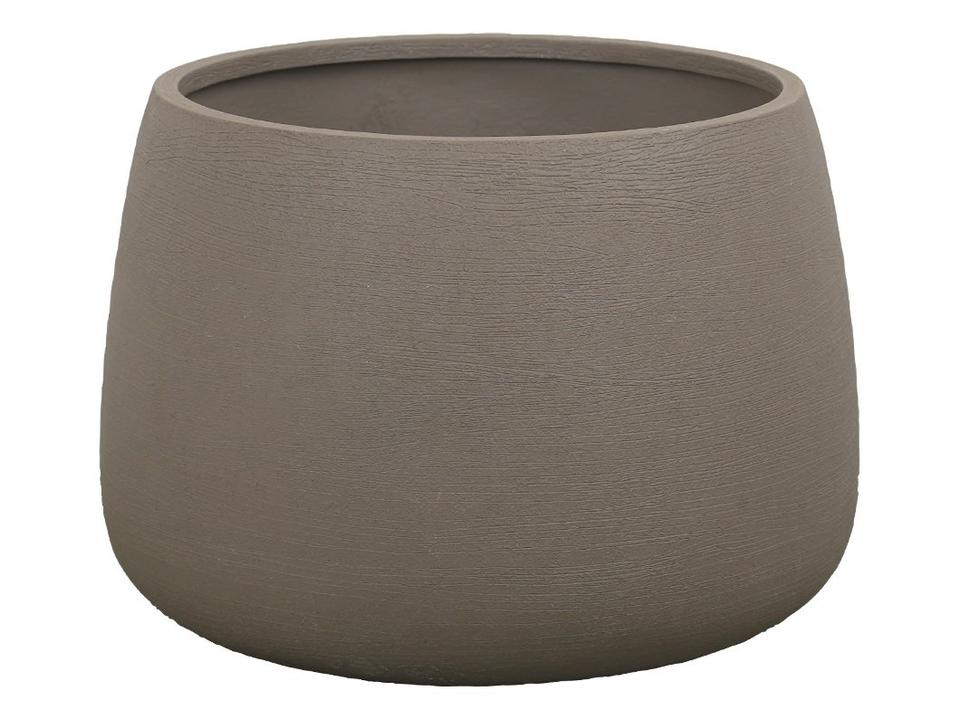 Soil Taupe Structure Fiber Glass Planter Round Medium