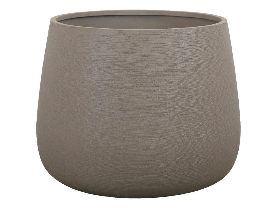 Soil Taupe Structure Fiber Glass Planter Round Large