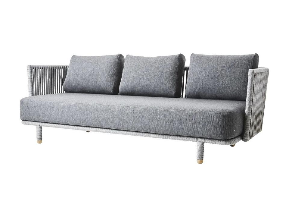 Moments Grey Soft Rope 3-Seater Sofa