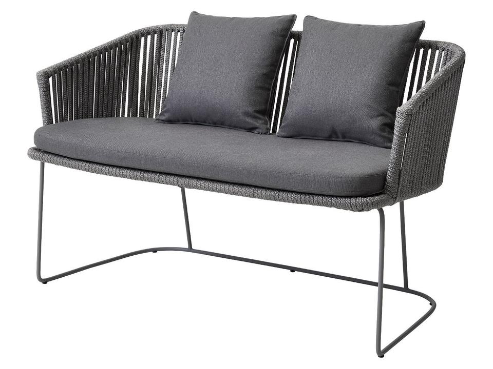 Moments Grey Soft Rope Aluminum Strap Bench