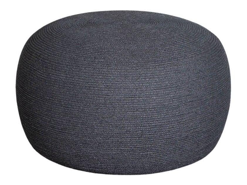 Cane Line Circle Large Soft Rope Footstool in Dark Grey