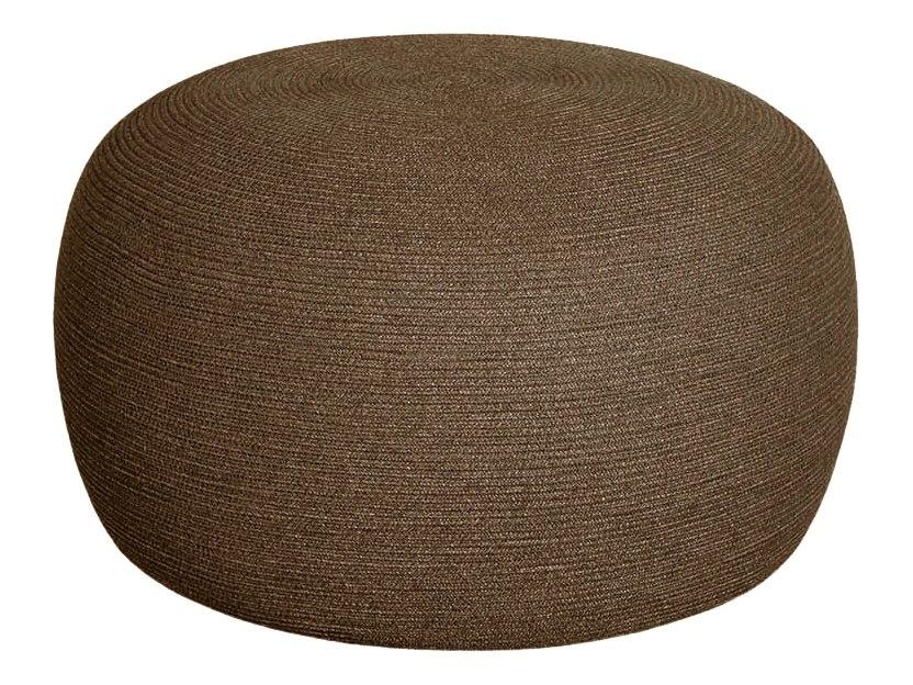 Cane-line Circle Large Footstool in Umber Brown Soft Rope