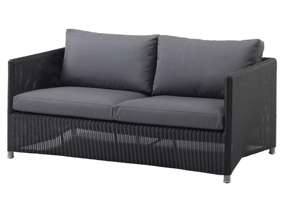 Cane-line Diamond Outdoor Weave Loveseat in Graphite Grey