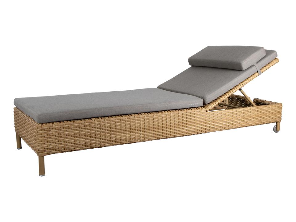 Cane Line Rest Flat Weave Sunbed Single with Taupe Cushion