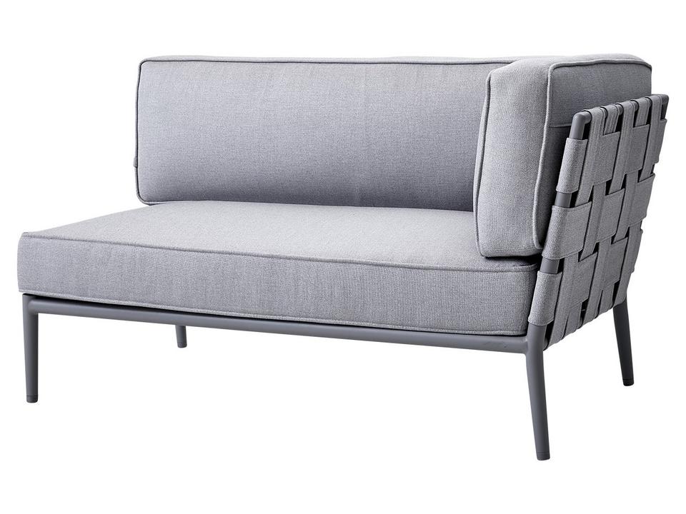 Conic 2-Seater Left Module AirTouch Sofa in Light Grey